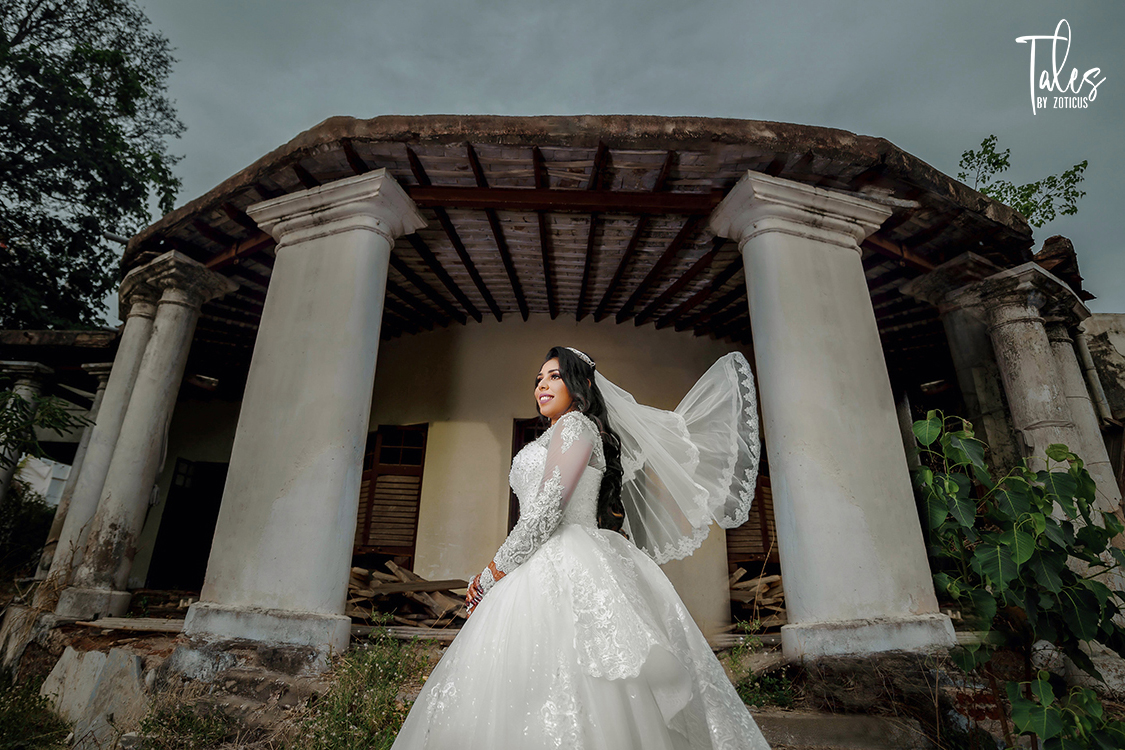 Bridal portrait in wedding gown